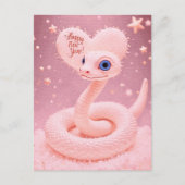 Alles Gute zum neuen Jahr des Schlangenplakats Postkarte (Vorderseite)