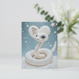 Alles Gute zum neuen Jahr des Schlangenplakats Postkarte