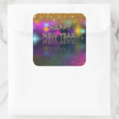 Alles Gute zum neuen Jahr! Funkelnd Reflektion | Quadratischer Aufkleber (Tasche)