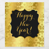 Alles Gute zum neuen Jahr! Imitate Goldene Fossili Weinetikett (Einzelnes Label)