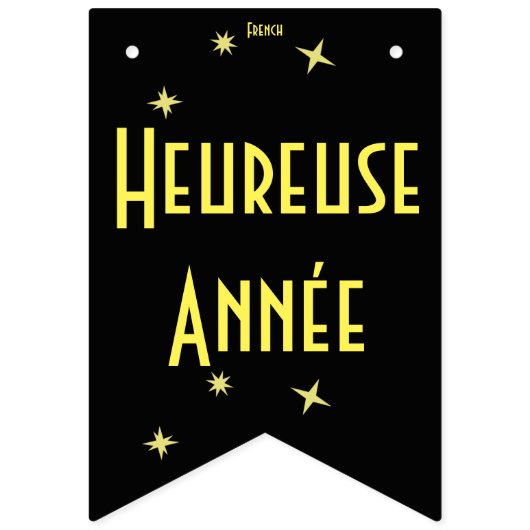 Alles Gute zum neuen Jahr in 16 Sprachen | Interna Wimpelkette (Dritte Fahne)