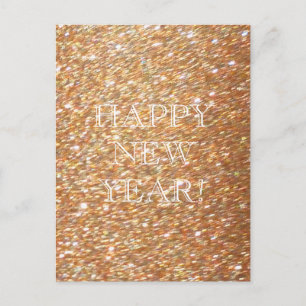 Alles Gute zum neuen Jahr! Kupfer-Glitzer-Glamour- Postkarte