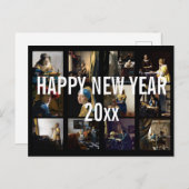 Alles Gute zum neuen Jahr mit Johannes Vermeer Pat Postkarte (Vorne/Hinten)