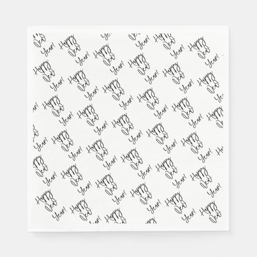 Alles Gute zum neuen Jahr! Moderne Typografie Schw Serviette (Vorderseite)