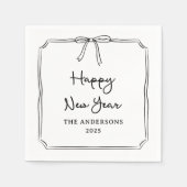 Alles Gute zum neuen Jahr! Personalisierter Schwar Serviette (Vorderseite)