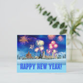 Alles Gute zum neuen Jahr! Postkarte (Stehend Vorderseite)