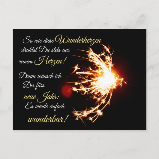 Alles Gute zum neuen Jahr! Postkarte (Vorderseite)