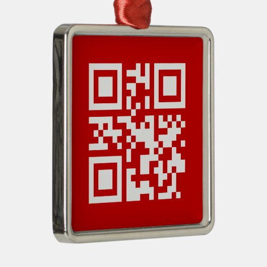 Alles Gute zum neuen Jahr! — QR-Code Silbernes Ornament (Rechts)