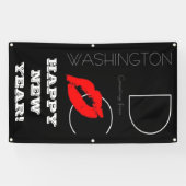 Alles Gute zum neuen Jahr! Washington DC Red Lipst Banner (Horizontal)