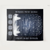 Alles Gute zum neuen Jahr! Winter Fairy Tale Fanta Wandteppich (Vorderseite (Horizontal))