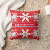 Alles Gute zum neuen Jahr! Winterweiße Schneeflock Kissen (Decke)