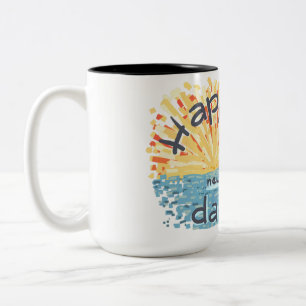 Alles Gute zum neuen Tag! Zweifarbige Tasse