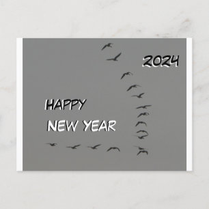 Alles Gute zum Neujahr Gänse Cust. Textpostkarte Postkarte