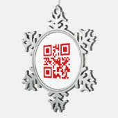 Alles Gute zum Neujahr! — QR-Code Schneeflocken Zinn-Ornament (Rechts)