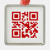 Alles Gute zum Neujahr! — QR-Code Silbernes Ornament (Vorne)