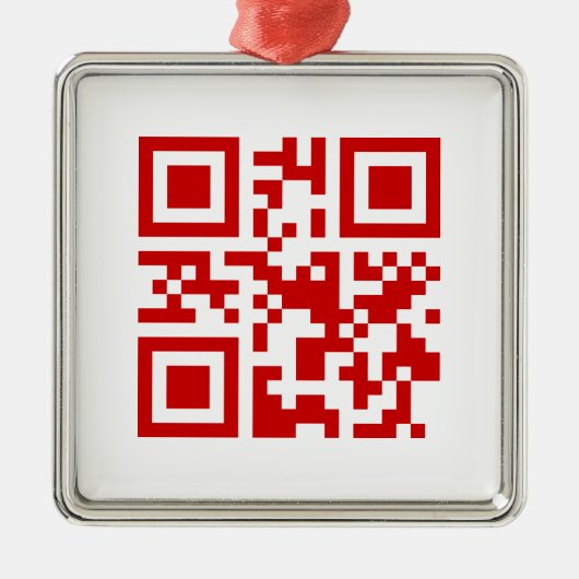 Alles Gute zum Neujahr! — QR-Code Silbernes Ornament (Vorne)