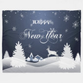 Alles Gute zum Neujahr! Wintermärsche Fantasie Fleecedecke (Vorderseite (Horizontal))