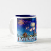 Alles Gute zum Neujahr! Zweifarbige Tasse (Vorderseite Links)