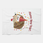 Alles Gute zum Neujahrsfest! Igel! Handtuch (Horizontal)