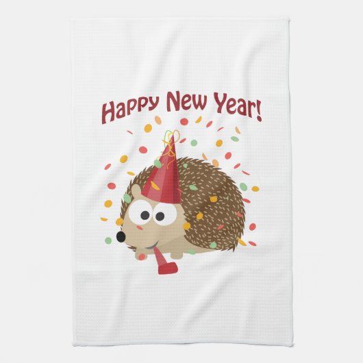 Alles Gute zum Neujahrsfest! Igel! Handtuch (Vertikal)