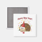 Alles Gute zum Neujahrsfest! Igel! Magnet (Vorderseite/Rückseite)