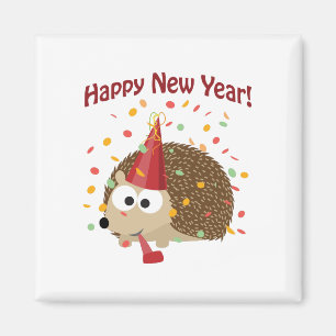 Alles Gute zum Neujahrsfest! Igel! Magnet