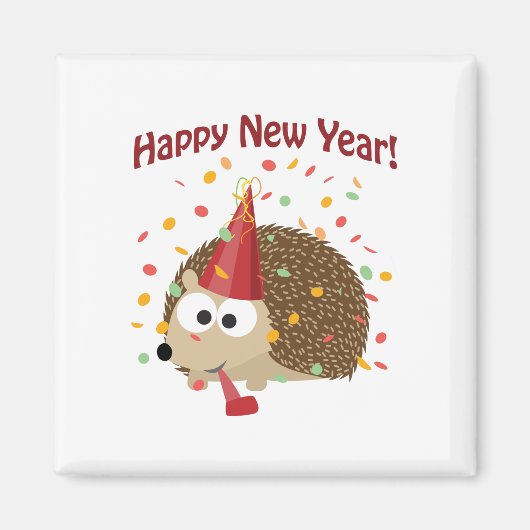 Alles Gute zum Neujahrsfest! Igel! Magnet (Vorne)