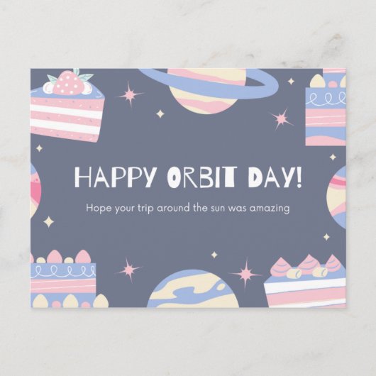 Alles Gute zum Orbit Day! Postkarte (Vorderseite)