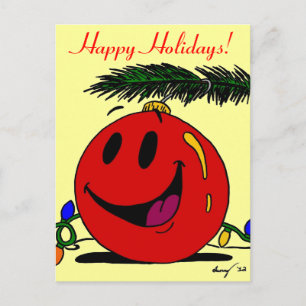 Alles Gute zum Ornament "Happy Holidays!" Postkart Feiertagspostkarte
