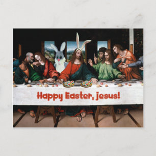 Alles Gute zum Ostern, Jesus! Funny Oaster Postcar Feiertagspostkarte