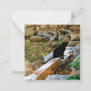 Alles Gute zum Schwarzen Katze Tag! Mitteilungskarte