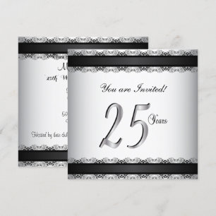 Alles Gute zum Silberhochzeitstag 25 Jahre Einladung