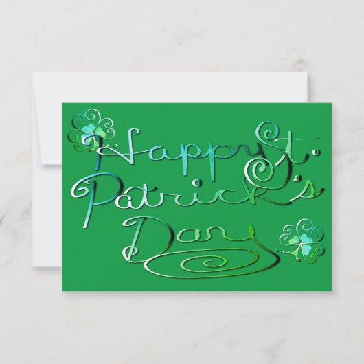 "Alles Gute zum St. Patrick's Day." Handgeschriebe Karte (Vorderseite)