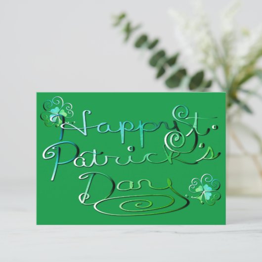 "Alles Gute zum St. Patrick's Day." Handgeschriebe Karte (Stehend Vorderseite)