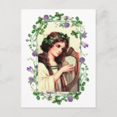 Alles Gute zum St. Patrick's Day. Irish Girl mit H Postkarte (Vorderseite)