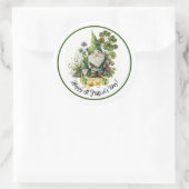 Alles Gute zum St.Patrick's Day. Irish Gnomes Runder Aufkleber (Tasche)