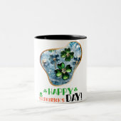Alles Gute zum St.Patrick's Day! - Irish Sessings Zweifarbige Tasse (Mittel)