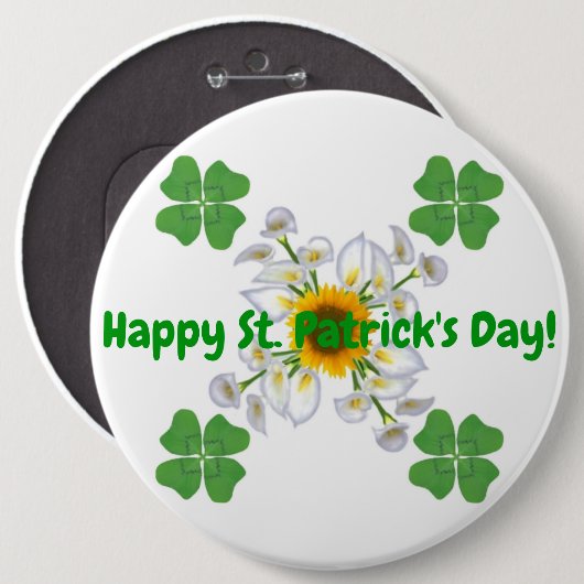 Alles Gute zum St. Patrick's Day ! Klee mit Calla Button (Vorne & Hinten)