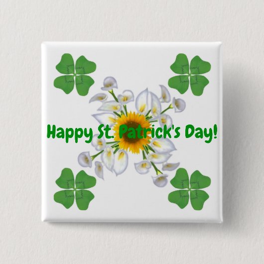 Alles Gute zum St. Patrick's Day ! Klee mit Calla Button (Vorderseite)