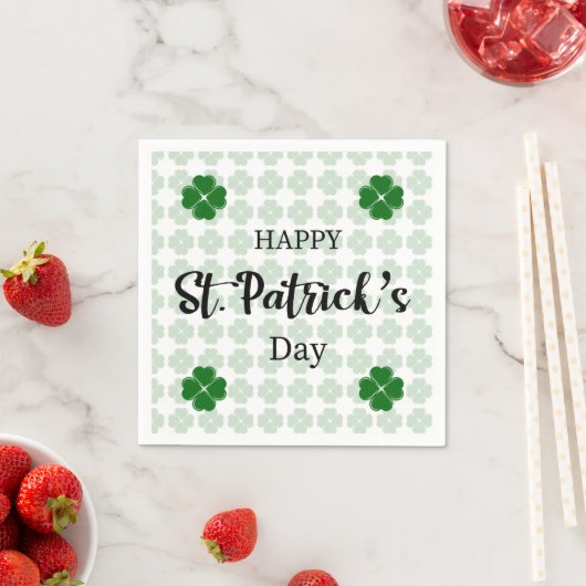 Alles Gute zum St. Patrick's Day Kleeblatt Napkin! Serviette (Beispiel)