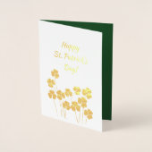 Alles Gute zum St. Patrick's Day. Kleeblatts Luxur Folienkarte (Vorderseite)