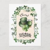 Alles Gute zum St. Patrick's Day. Leprechaun Hat G Postkarte (Vorderseite)