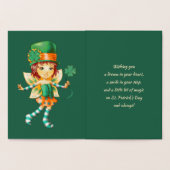 Alles Gute zum St. Patrick's Day. Little Fairy Iri Folienkarte (Innenseite)