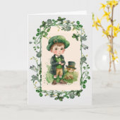 Alles Gute zum St. Patrick's Day. Little Irish Boy Karte (Gelbe Blume)