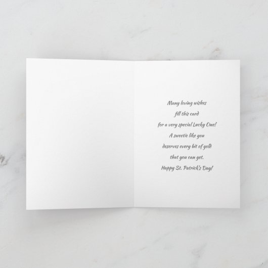 Alles Gute zum St. Patrick's Day. Little Irish Pri Karte (Innenseite)