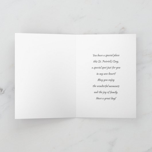 Alles Gute zum St. Patrick's Day. Niedlich Irish G Karte (Innenseite)