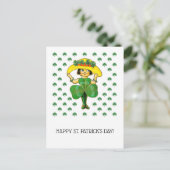 Alles Gute zum St. Patrick's Day. Niedlich Little Postkarte (Stehend Vorderseite)