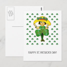 Alles Gute zum St. Patrick's Day. Niedlich Little Postkarte