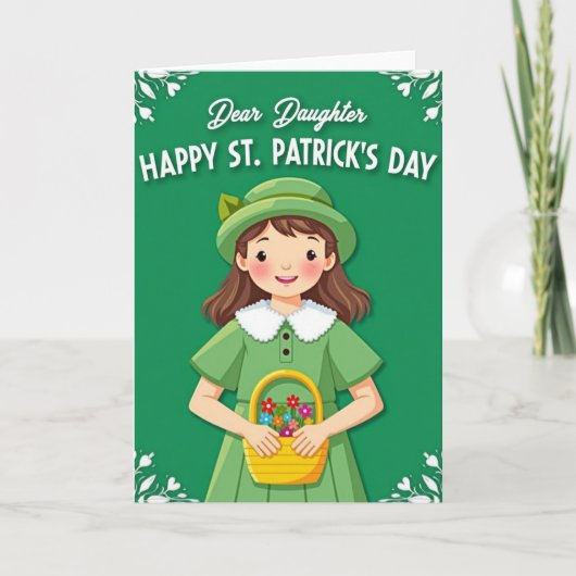 Alles Gute zum St. Patrick's Day Tochter Karte (Vorderseite)