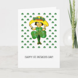 Alles Gute zum St. Patrick's Day. Vintag Irish Gir Karte